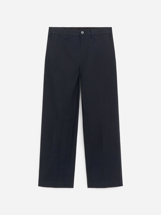 Lockere Hose aus Baumwolltwill-Blau-18458