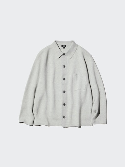 Milano Ribbed Shirt Collar Cardigan